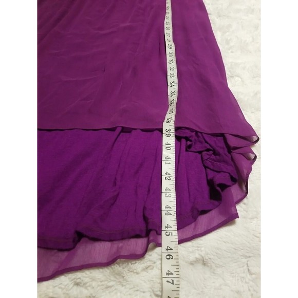 White House Black Market Dress Womens Size 6 Purple Chiffon Sleeveles Summer - Picture 11 of 11